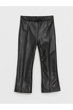 LC Waikiki Leather Look Baby Girl Trousers with Elastic Waist