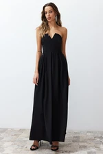 Trendyol Black A-Line Woven Long Evening Dress