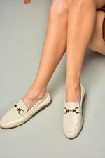 Fox Shoes S944037903 Beige Genuine Leather Women's Flats