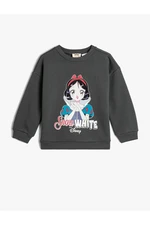 Koton Snow White Sweat Licensed Long Sleeve Crew Neck With Ribbon