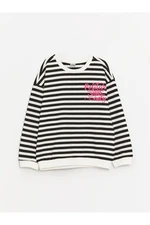 LC Waikiki Girls' Crew Neck Striped Long Sleeve Sweatshirt