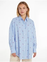 Blue Striped Oversize Shirt Tommy Hilfiger - Women