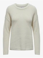 Women's Cream Basic Sweater ONLY Bella - Women