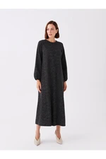 LC Waikiki Crew Neck Patterned Long Sleeve Women's Dress