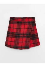 LC Waikiki Plaid Girl's Short Skirt with Elastic Waist