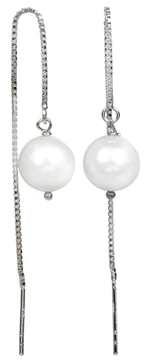 JwL Luxury Pearls Stříbrné řetízkové náušnice s bílou perlou JL0204