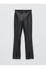 LC Waikiki Dámské kalhoty Skinny Fit Straight Leather Look