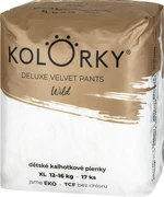 KOLORKY Deluxe Velvet Pants Jednorázové kalhotkové eko plenky - wild - XL (12-16 kg) 17 ks