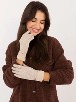 Beige women's gloves