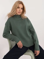 Dark green smooth women's turtleneck sweater SUBLEVEL