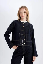 DEFACTO Crop Buttoned Pocket Jean Jacket