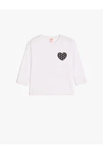 Koton T-Shirt Long Sleeve Heart Printed Crew Neck