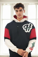 71185 Dewberry Embroidered Oversize Mens Sweatshirt-NAVY BLUE