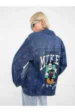 LC Waikiki Dámská košilový límec Rovný dlouhý rukáv Jean Jacket