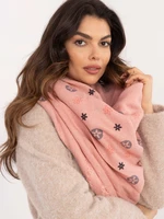 Pink women's scarf with fringe