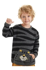 Denokids Tiger Boy Gray Sweater