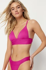 Trendyol Fuchsia Triangle Push Up Texturovaný horní díl bikin