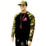 LK Baits triko unisex, dlouhý rukáv černé/maskáč vel. XL