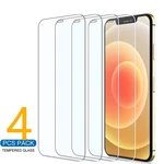 4Pcs Full Cover Tempered Glass For iPhone 14 Pro X XR XS 12 13 Pro Max Mini Screen Protector For iPhone 6 7 8 Plus Glass film