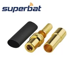 Superbat 10pcs SMB Crimp Male Straight RF Coaxial Connector for Cable RG58,LMR195,RG400