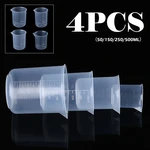 4Pcs 50-500ml Laboratory Kitchen Durable Graduated Plastic Liquid Measuring Cups With Graduated Polypropylene Material