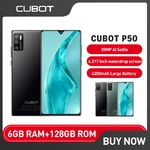 Cubot P50 Smartphone Android 11 20MP Selfie Camera 4200mAh 6GB RAM+128GB ROM 6.217 inch Mobile Phone MT6762 Octa Core Cellphones