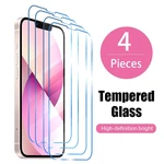 4PCS Tempered Glass for iPhone 14 13 12 11 Pro Max Mini Screen Protector for iPhone 14 Pro 7 8 6 Plus SE 2020 X XR Xs Max Glass