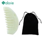 Jade Massage Comb Head Massager Lady Scalp Care Natural Jade Stone Combs Gua Sha Board Hair Brush Gouache Scraper Jade Massager