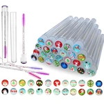 50/100pcs Christmas Drill Reusable Eyebrow Brush Tube Mascara Wand Disposable Eyelash Brush Makeup Brushes Lash Accesories