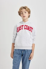 DEFACTO Boy's Hooded Printed Thick Sweatshirt