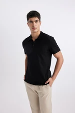 DEFACTO Slim Fit Polo Collar Short Sleeve Cotton Basic T-Shirt