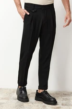 Trendyol Black Italian Cut Pleated Classic Double Leg Fabric Trousers