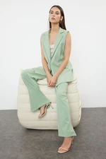 Trendyol Mint Regular Fit Vest and Wide Leg Trousers Woven Bottom-Top Set