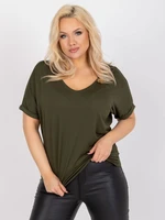 Blouse khaki plus size in a loose fit Dina