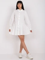 White shirt dress with long sleeves