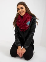 Women's chestnut scarf with print