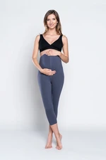 3/4 Maternity Leggings, Third Trimester - Graphite