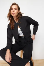 Trendyol Black Crop Slim Bomber Jacket