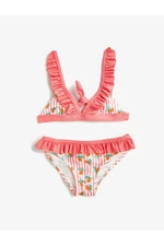 Koton Two Piece Bikini Bikini With Floral Ruffle