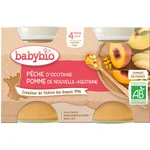 Babybio BIO jablko, broskyňa ovocný príkrm 2x30 g