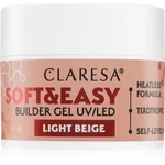 Claresa Soft&Easy Builder Gel podkladový gél na nechty odtieň Light Beige 12 g