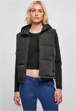 Women's recycled twill vest black