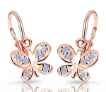 Cutie Jewellery Dětské náušnice z růžového zlata C2748-10-X-4 světle modrá