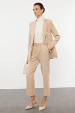 Trendyol Beige Woven Trouser-Blazer Jacket Set