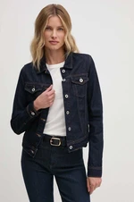 Bunda Pepe Jeans SLIM JACKET dámska, tmavomodrá farba, prechodná, PL402430AB2