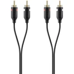 Belkin F3Y098bf1M cinch audio prepojovací kábel [2x cinch zástrčka - 2x cinch zástrčka] 1.00 m čierna pozlátené kontakty