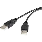 Renkforce #####USB-Kabel USB 2.0 #####USB-A Stecker, #####USB-A Stecker 3.00 m čierna pozlátené kontakty