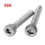 Suleve™ M3SH5 50Pcs M3 Stainless Steel Hex Socket Cap Head Screws Bolts 4-20mm Optional Length