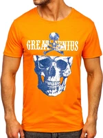 Oranžové pánske tričko s potlačou Bolf Y70005