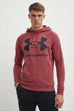 Mikina Under Armour 1357093 pánská, vínová barva, s potiskem, 1357093-652